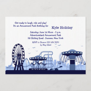Amusement Park (Blue) Invitation