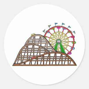 Amusement Park Classic Round Sticker
