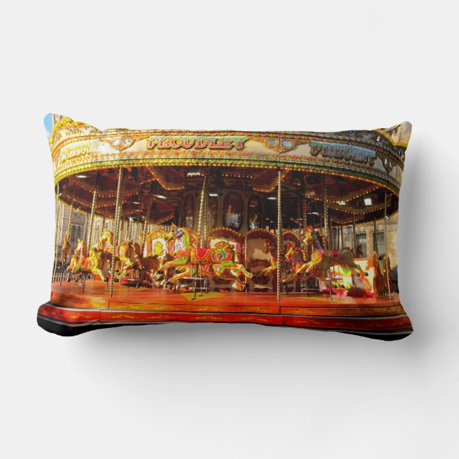 Amusement Park Horse Carousel throw pillow (Front)