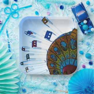 Amusement Park Ride Paper Plate