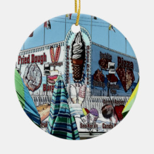 Amusement Park Snack Stand Old Orchard Beach Maine Ceramic Tree Decoration