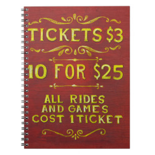 Amusement - Tickets 3 Dollars Notebook