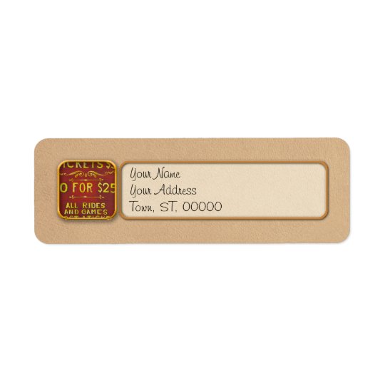 Amusement - Tickets 3 Dollars Return Address Label