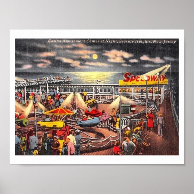 Amusements, Seaside Heights, New Jersey Vintage Poster (Front)