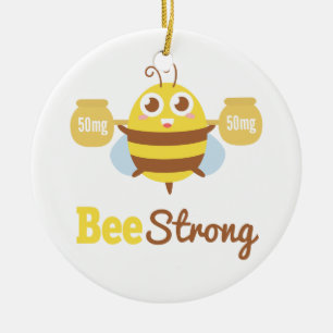 Amusing and Cute Bee Strong Cartoon Ceramic Ornament