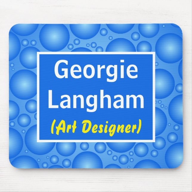Amusing Bubble Effect Nameplate Mouse Pad (Front)