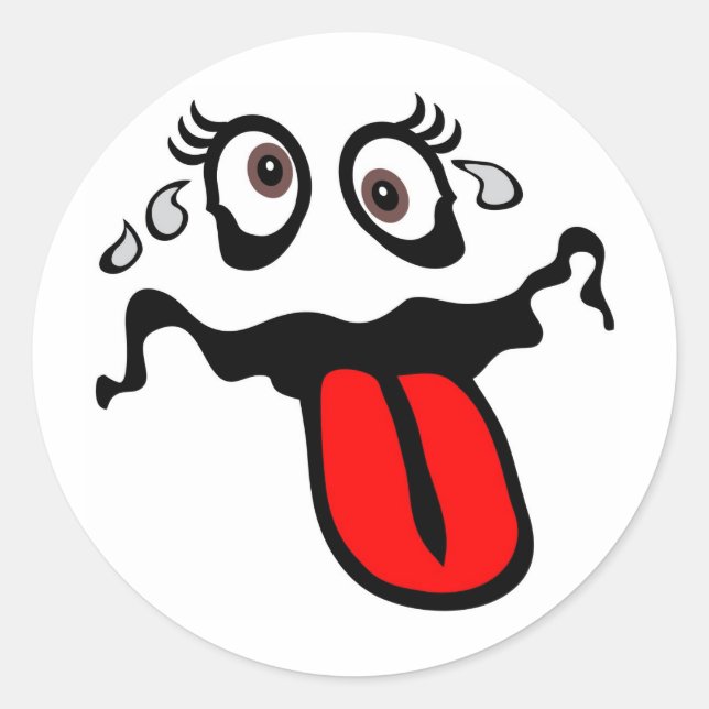 Amusing Cartoon Character Classic Round Sticker (Front)