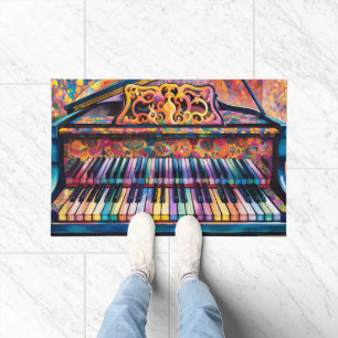 Amusing Colourful Piano Keys Design Doormat