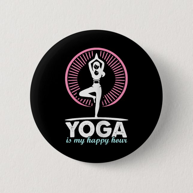 Amusing Hours Of Yoga Quote  6 Cm Round Badge (Front)