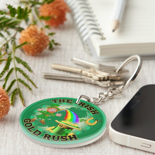 Amusing Irish Gold Rush Key Ring (Front Right)