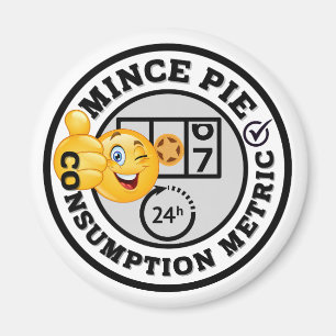 Amusing Mince Pie Consumption Metric Magnet