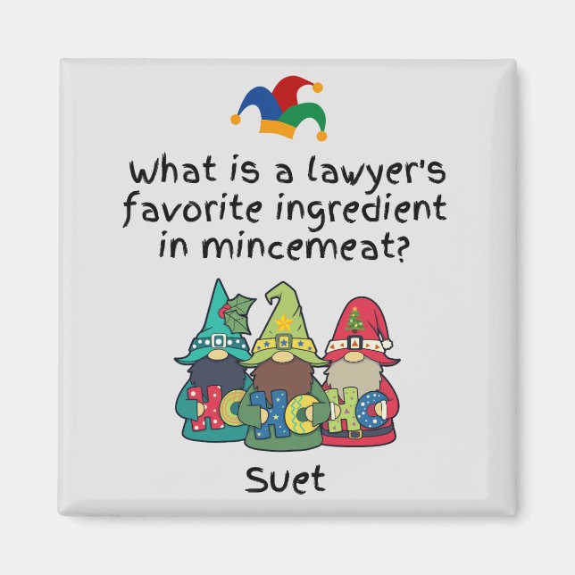 Amusing Mincemeat Lawyer Joke Magnet (Front)
