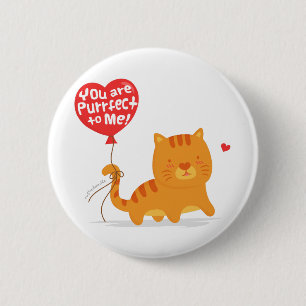 Amusing Pun Love Humour Cute Kitty Cat Cartoon 6 Cm Round Badge