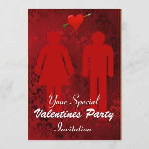 Amusing Red Valentines Day Party Invitation