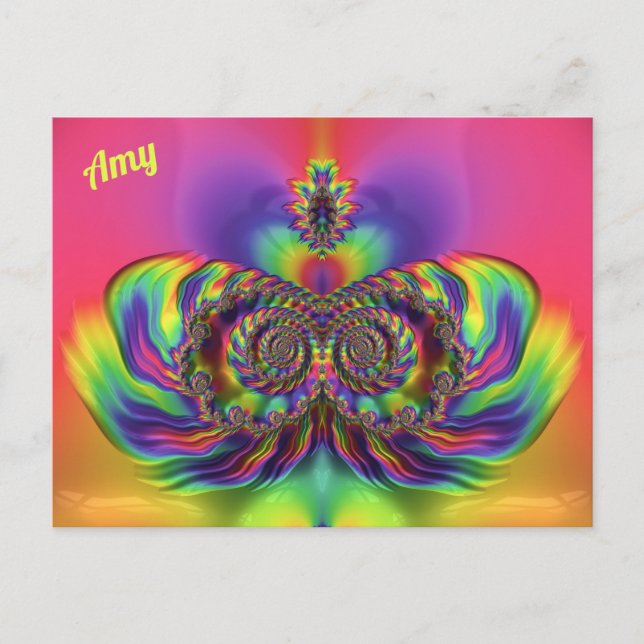 AMY ~ 3D Design Pattern ~ Multi Colours  Postcard (Front)