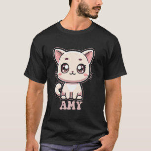 Amy Cute Kitty Cat Design for Girls Name Amy T-Shirt