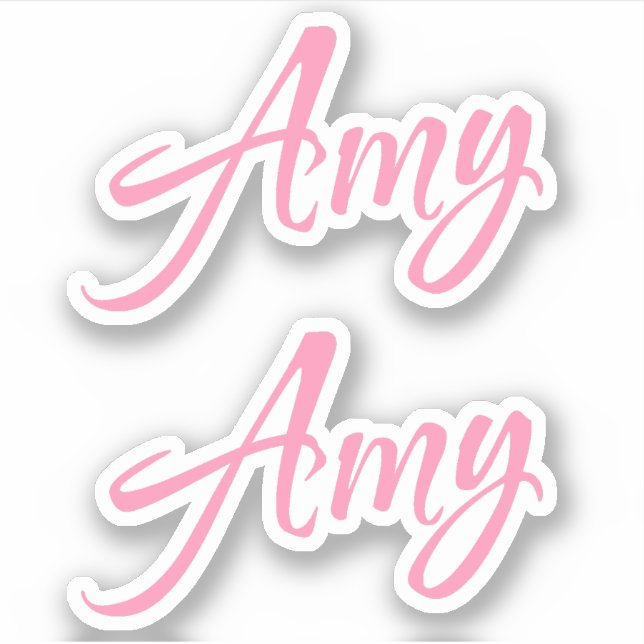 Amy Decorative Name in Pink x2 Sticker (Front)