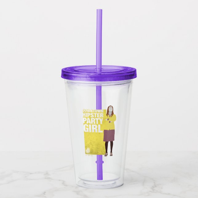 Amy | Downtown Hipster Party Girl Acrylic Tumbler (Front)