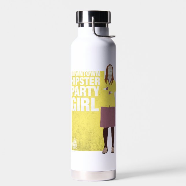 Amy | Downtown Hipster Party Girl Water Bottle (Left)