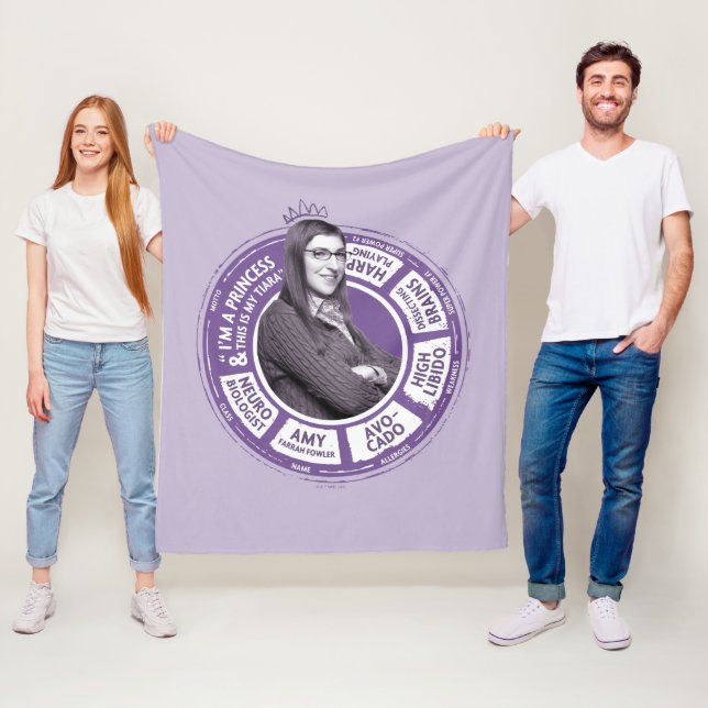 Amy Farrah Fowler Info Graphic Fleece Blanket (In Situ)
