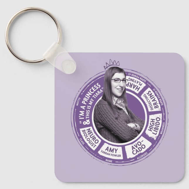 Amy Farrah Fowler Info Graphic Key Ring (Front)