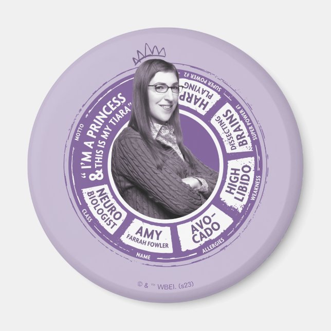 Amy Farrah Fowler Info Graphic Magnet (Front)