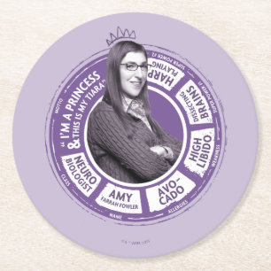 Amy Farrah Fowler Info Graphic Round Paper Coaster