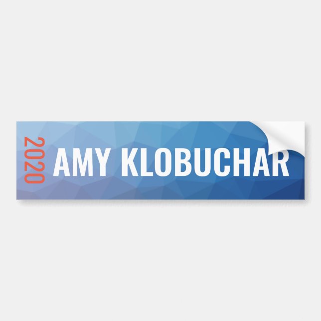 Amy Klobuchar 2020 Blue Geometric Bumper Sticker (Front)