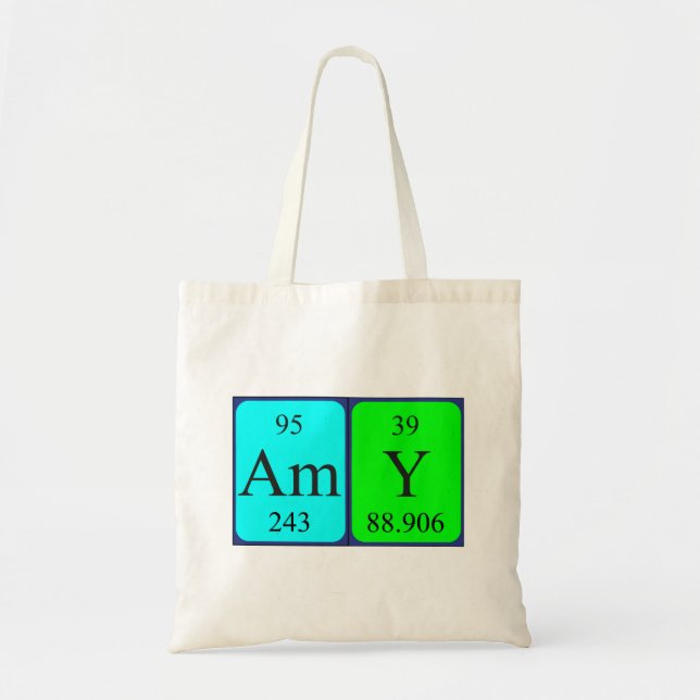 Amy periodic table name tote bag (Front)