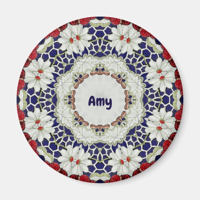 AMY ~ Personalised Easter Pattern Fractal ~ Magnet (Front)