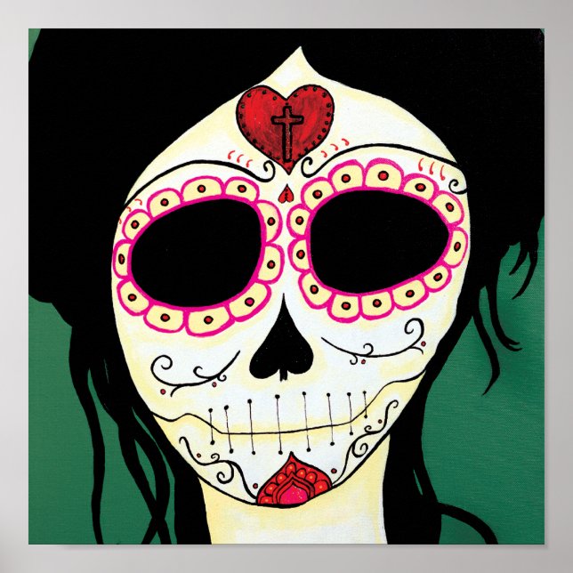 Amy  Sugar Skull Skeleton Print (Front)