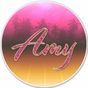 Amy Vorname Name golden pink Aufkleber Sticker