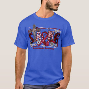 Amyloidosis Awareness cross ribbon Strong hope lov T-Shirt