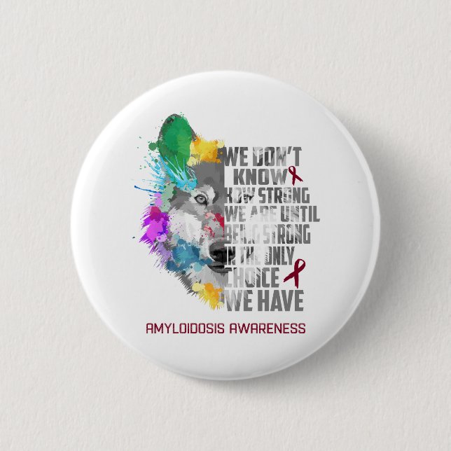Amyloidosis Awareness Ribbon Support Gifts 6 Cm Round Badge (Front)