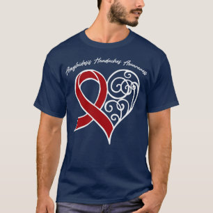 Amyloidosis Headaches Awareness Heart Ribbon Gift T-Shirt
