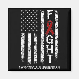 Amyloidosis warrior us flag Design Magnet