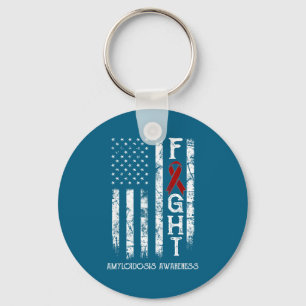 Amyloidosis warrior us flag key ring