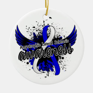 Amyotrophic Lateral Sclerosis Awareness 16 Ceramic Tree Decoration