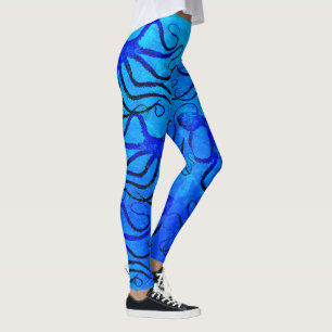 Amy's Octopus Blue On Blue - Leggings