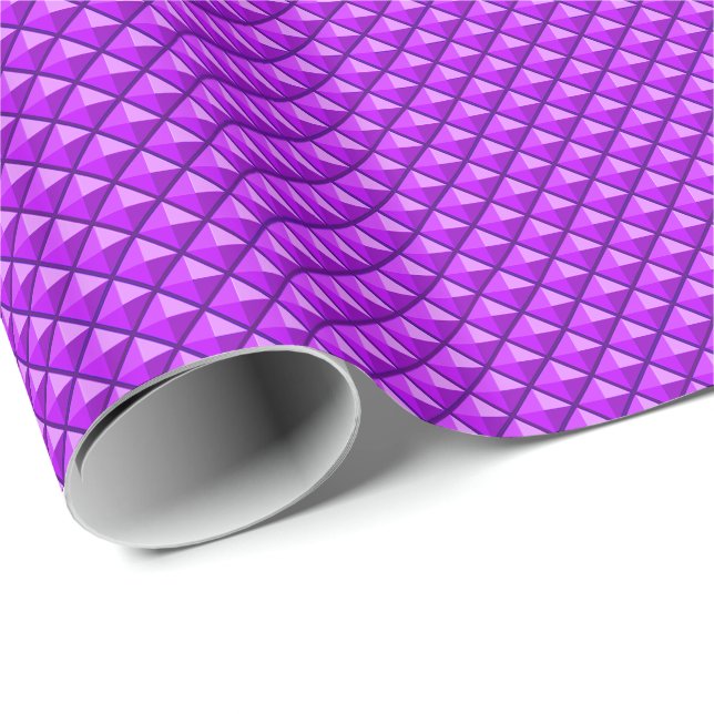 Amythyst purple, enamel look, studded grid wrapping paper (Roll Corner)