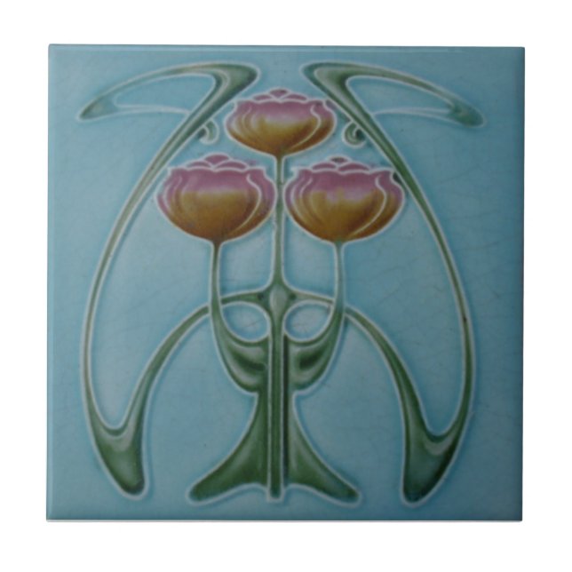 AN001 Art Nouveau Reproduction Antique Tile (Front)