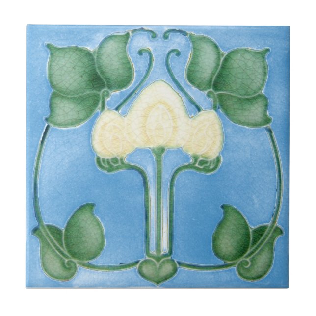 AN021 Art Nouveau Reproduction Antique Tile (Front)