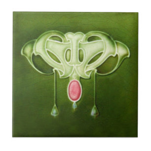 AN028 Art Nouveau Reproduction Antique Tile