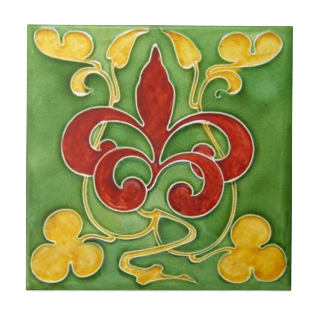AN032 Art Nouveau Reproduction Antique Tile (Front)