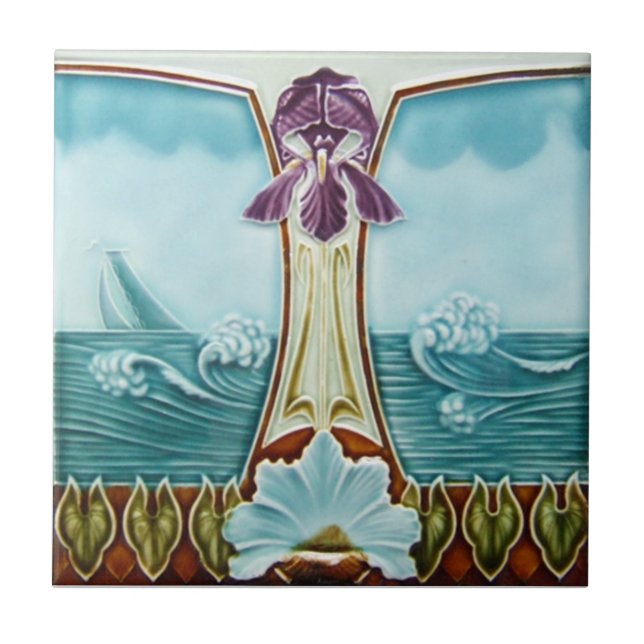 AN051 Art Nouveau Reproduction Antique Tile (Front)