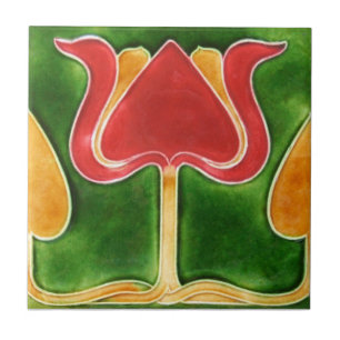 AN062 Art Nouveau Reproduction Antique Tile