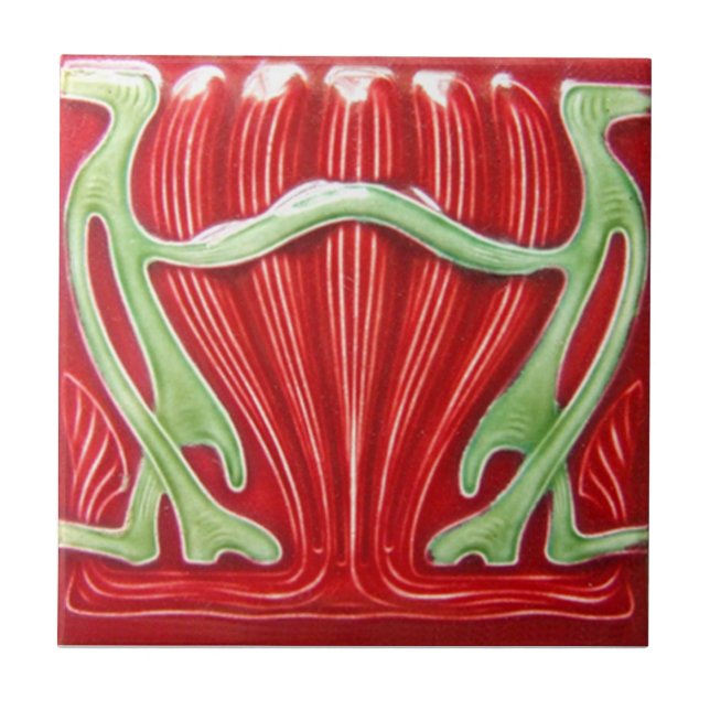 AN068 Art Nouveau Reproduction Antique Tile (Front)