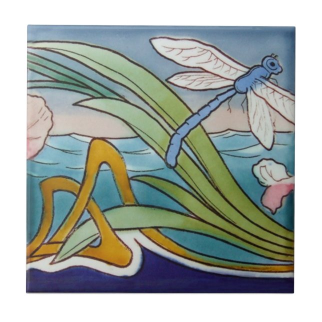 AN078 Art Nouveau Reproduction Antique Tile (Front)
