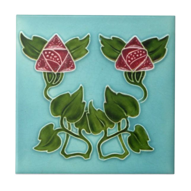 AN080 Art Nouveau Reproduction Antique Tile (Front)