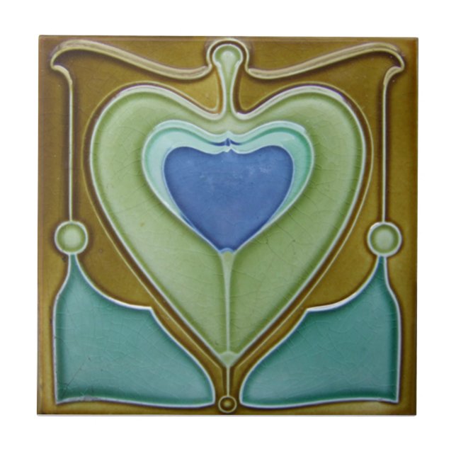 AN134 Art Nouveau Reproduction Antique Tile (Front)